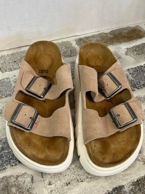 Papillio by Birkenstock Arizona Chunky Suede Leather Sandals Narrow Width